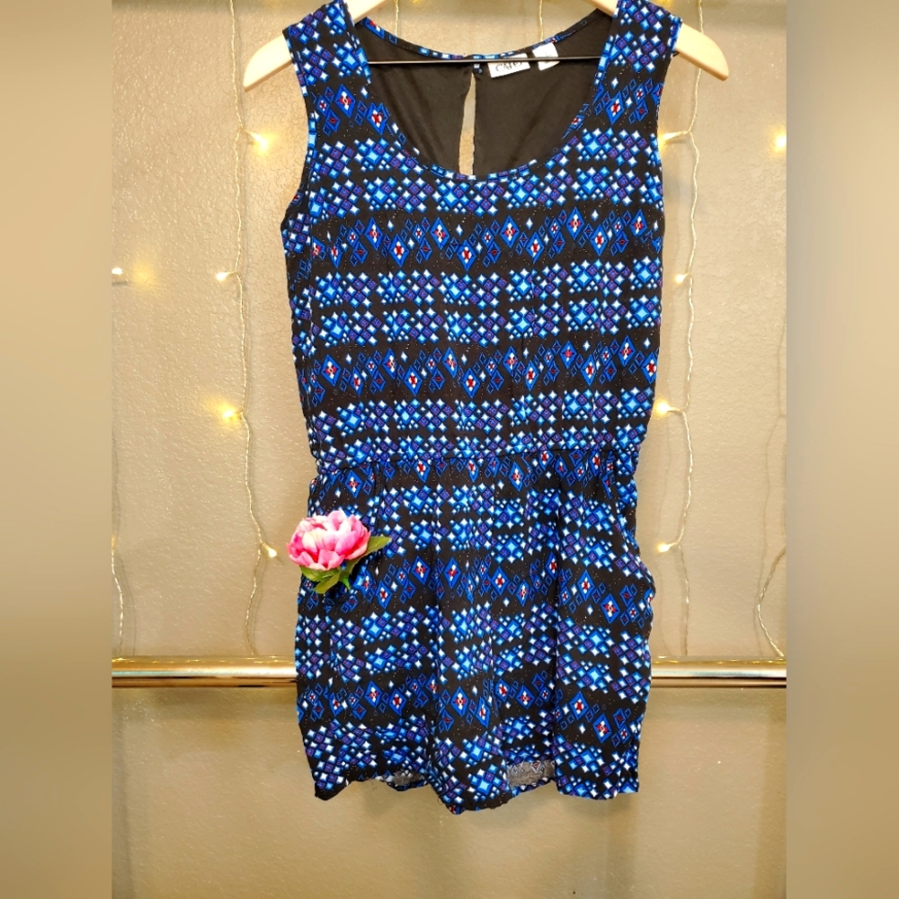 Cato blue print romper